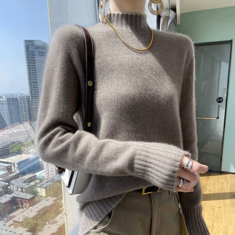无缝高领山羊绒衫 100纯羊绒显瘦毛衣秋冬新款羊绒衫女针织打底衫