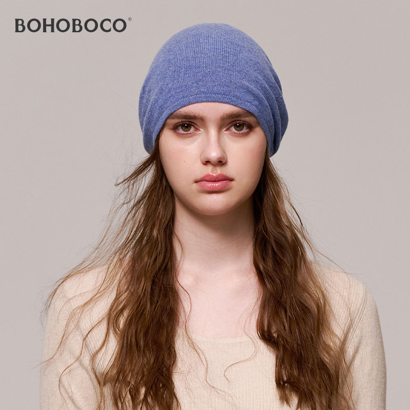 100%羊绒针织帽子25克轻薄款