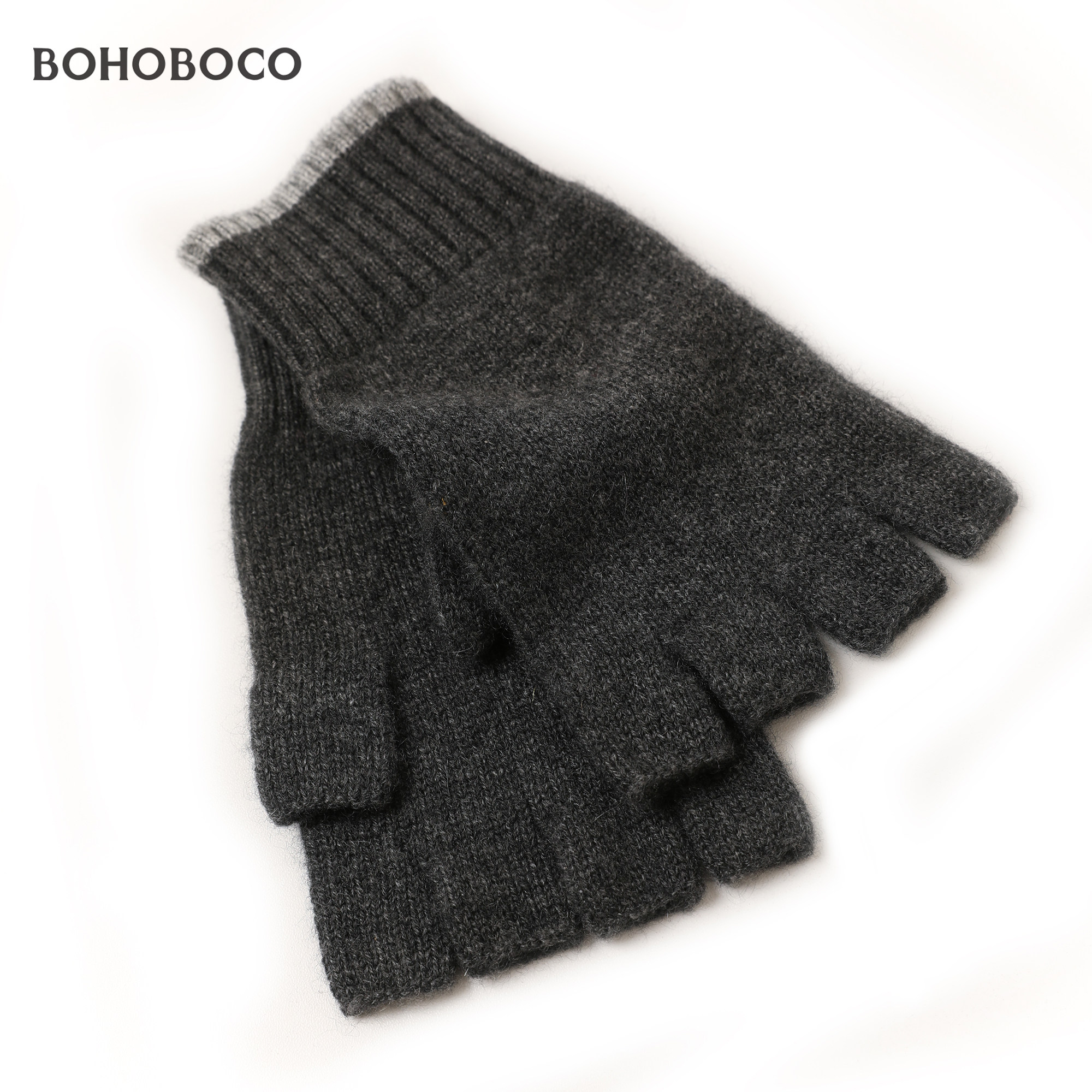 纯山羊绒半指手套保暖护腕套