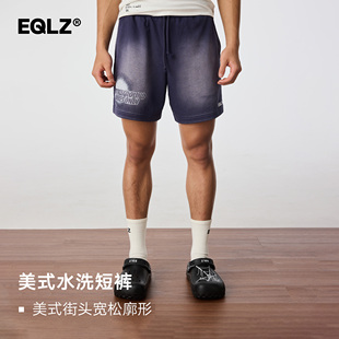 EQLZ义阔美式休闲复古短裤篮球水洗透气百搭夏日七分裤EQUALIZER