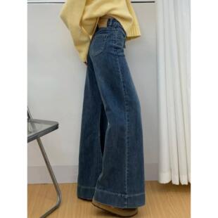 小个子宽松阔腿胖腿大码牛仔裤不贴喇叭裤mm2026裤子微新款女款喇