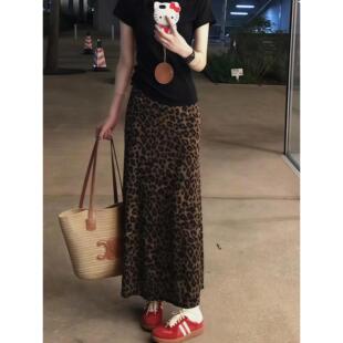 裙鱼尾半身裙胖半裙a复古梨形大码胯臀身材mm长款豹纹包遮字显瘦