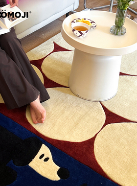 WOOMOJIx画画的焦太狼艺术大地毯可爱小狗客厅沙发卧室床边脚地垫