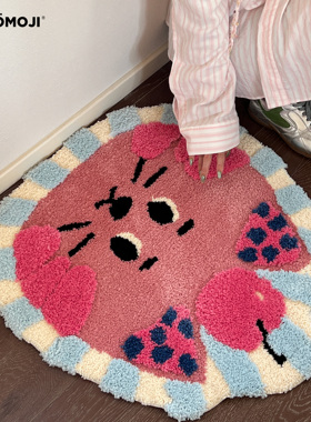 WOOMOJI原创猫咪艺术地毯客厅沙发卧室床边毯可爱地脚垫小猫柔软