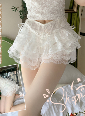 jk安全裤女防走光不卷边无痕三分打底裤裙撑日常南瓜裤蕾丝短睡裤