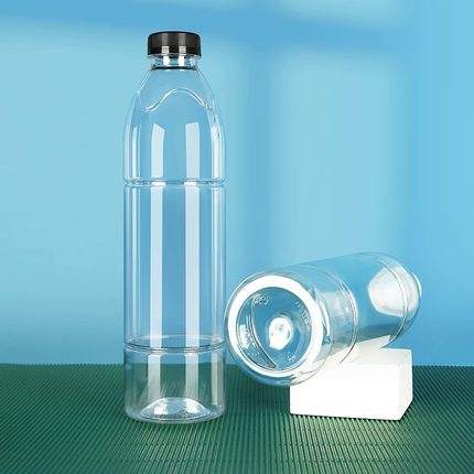 一次性矿泉水瓶空带盖塑料pet透明1000ML大容量商用果汁饮料瓶子
