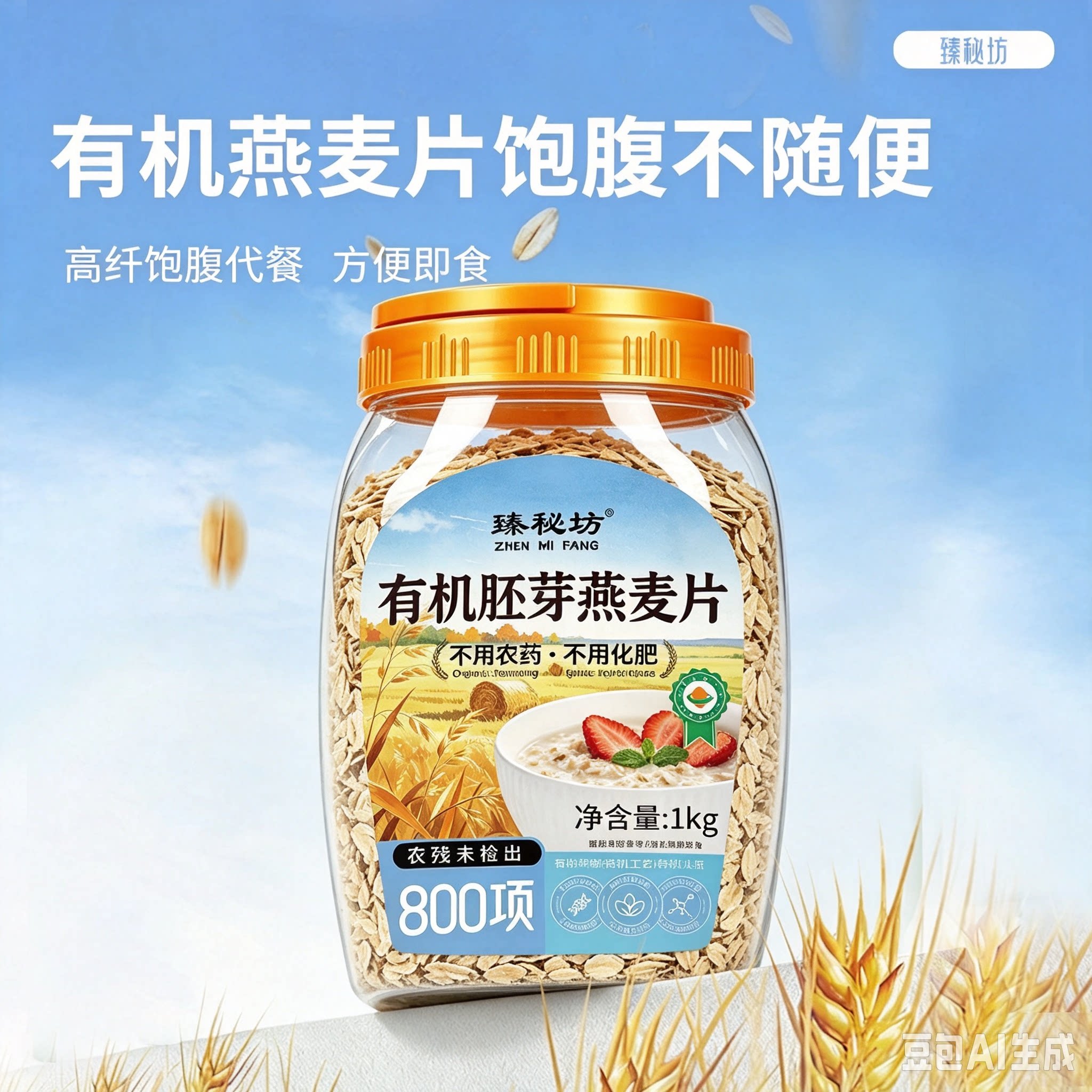 高纤燕麦片有机大粒纯燕麦片冲饮
