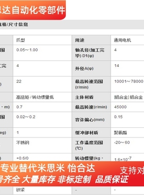 替换米思米GCJC14-BL-4-4【经济型】爪形联轴器 夹持型