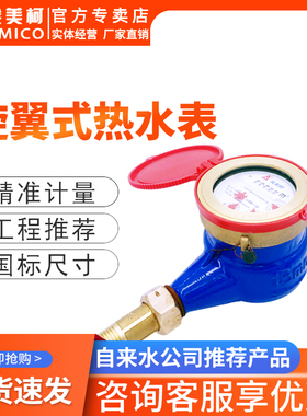 埃美柯水表4分铁壳旋翼式湿式高温干式家用自来水数字机械热水表