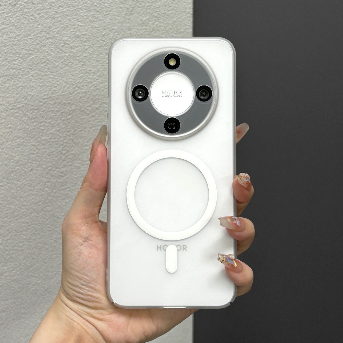 适用华为荣耀x70手机壳x60pro新款冰雾磨砂磁吸x50GT保护套镜头全包防摔honormagic7/6简约男女por外壳高级感