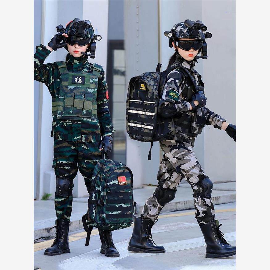 迷彩服儿童特种兵套装男女战狼装备秋冬户外作战衣服军训表演服装