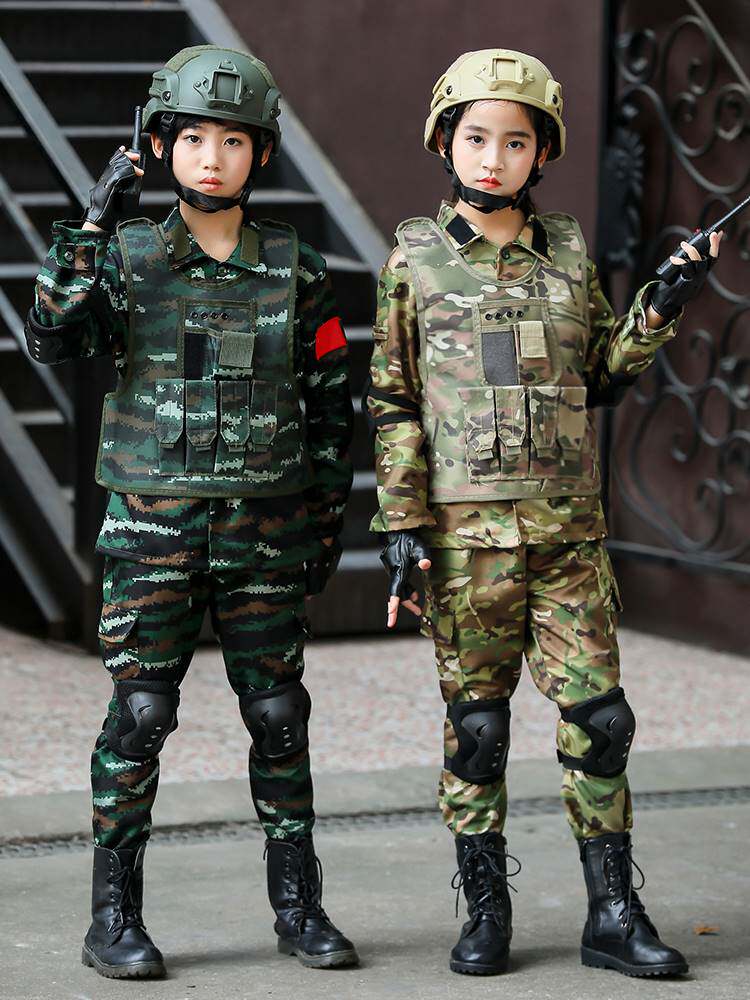 儿童迷彩服套装冬令营军训元旦表演服吃鸡长袖男女童特种兵衣服