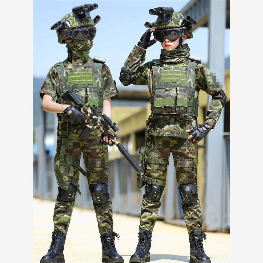 儿童迷彩服特种兵套装男女童秋季长袖学生军训服作战装备万圣节