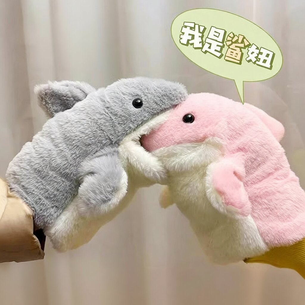 小鲨鱼手偶鲨臂创意卡通毛绒手套