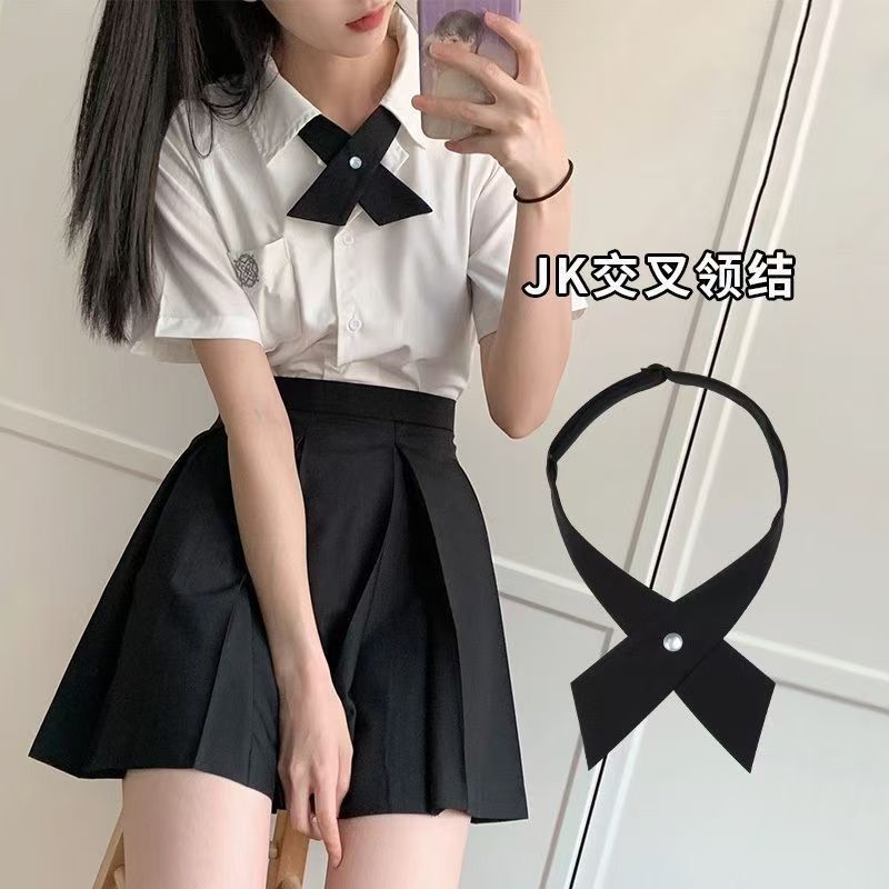 学院风百搭交叉领结JK制服衬衫