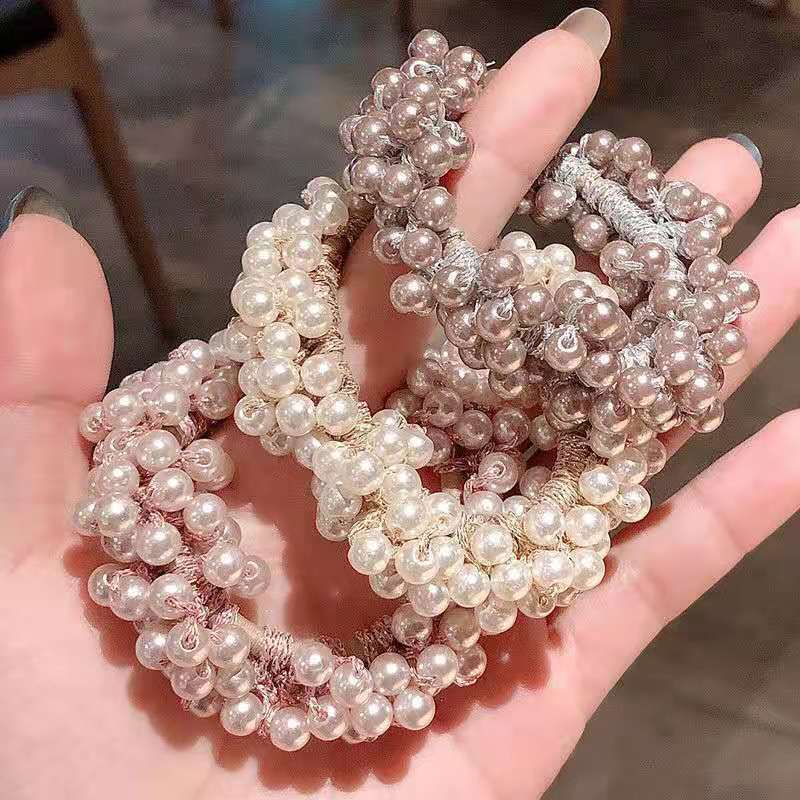 珍珠发圈手链两用头绳女网红头发饰品韩版东大门手工串珠高弹发绳