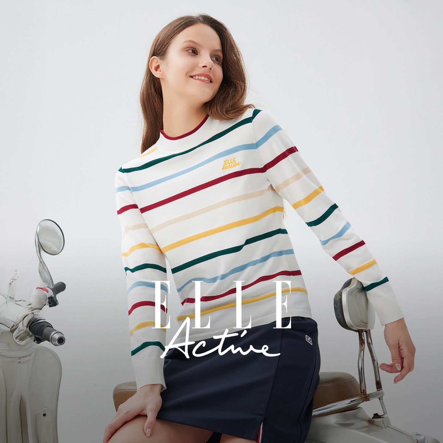 ELLEActive毛织半高领上衣