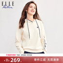 ELLE 外套 Active松驰感休闲运动连帽卫衣女2025春秋上衣套头帽衫