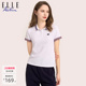 女夏季 格纹polo衫 新款 休闲翻领短袖 休闲上衣 ELLE 衫 Active法式
