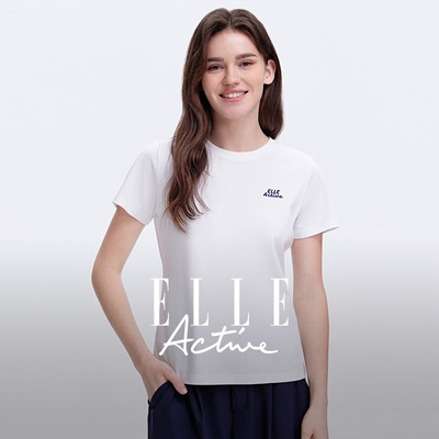 ELLEActive后幅印花正肩T恤