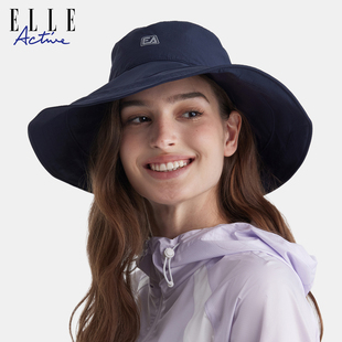 户外大帽檐可折叠防晒帽轻盈舒适遮阳渔夫帽时尚 ELLE Active法式