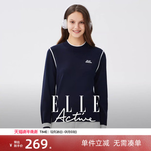 长袖 女25秋冬新款 内搭上衣 Active户外穿搭毛织半高领针织衫 ELLE