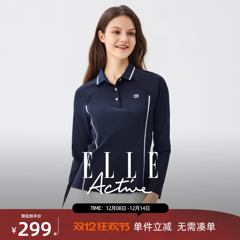 ELLEActive修身印花polo衫