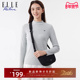 ELLE Active简约高级黑色女包休闲户外运动斜挎包轻便时尚 单肩包