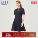 a字裙开叉中长款 ELLE Active莱赛尔凉感连衣裙polo领短袖 裙子女夏