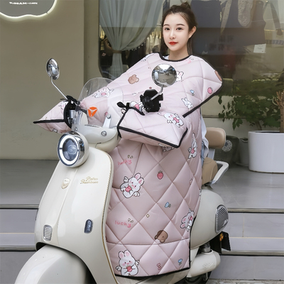 电动车挡风被冬季加绒加厚加大防水防寒电瓶摩托车挡风罩保暖防风