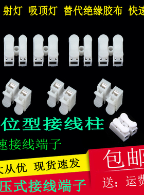 快速接线端子LED筒灯射灯吸顶灯面板灯条电线连接卡子两位对接头