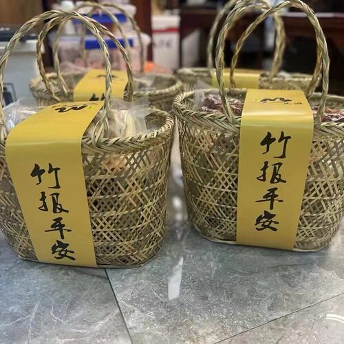 纯手工竹编织提篮农用菜