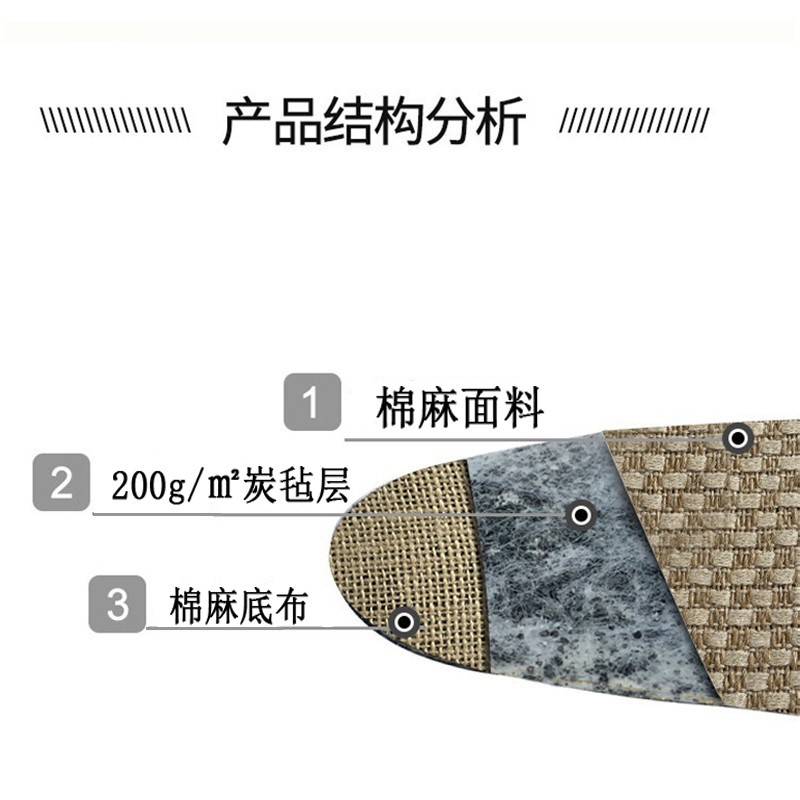 珍誉竹炭双面麻棉鞋垫夏