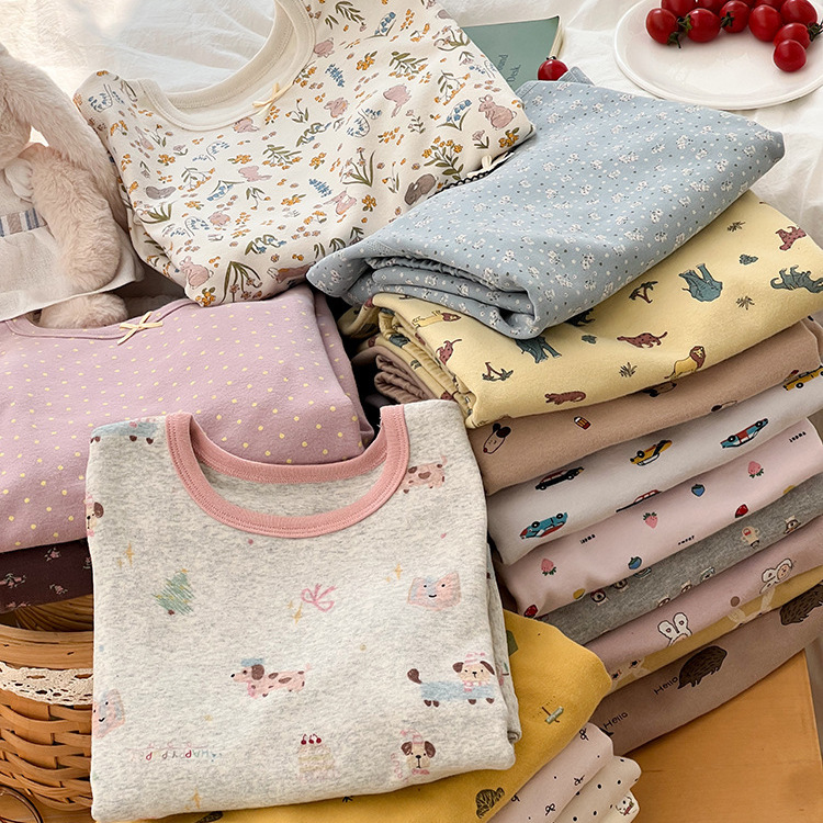 10A抗菌！儿童纯棉无骨家居服婴幼儿保暖内衣男女童羊毛拉架睡衣