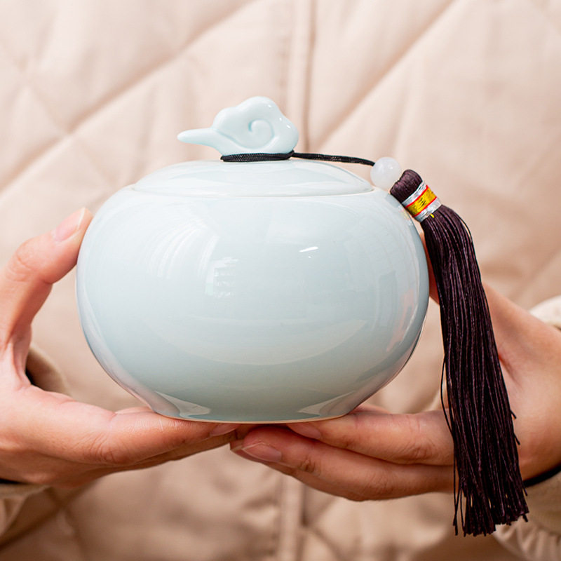中式复古陶瓷茶叶罐子大