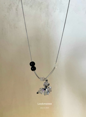 韩国ins彩色蝴蝶串珠项链