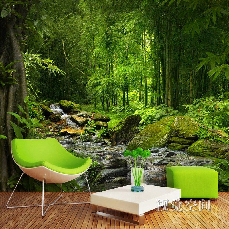 东南亚原始森林艺术壁纸客厅沙发壁布百年大树壁画电视机背景墙布