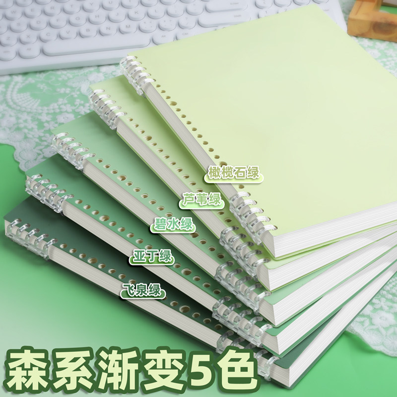 【小编推荐】绿色渐变活页本外壳图片