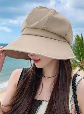 新款女士渔夫帽四季可戴马术帽女防晒帽户外遮脸遮阳帽六角堆堆帽