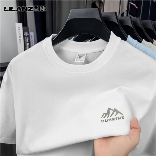 短袖 T恤男士 圆领夏季 利郎正品 打底衫 时尚 纯棉厚款 男中青年潮 新款