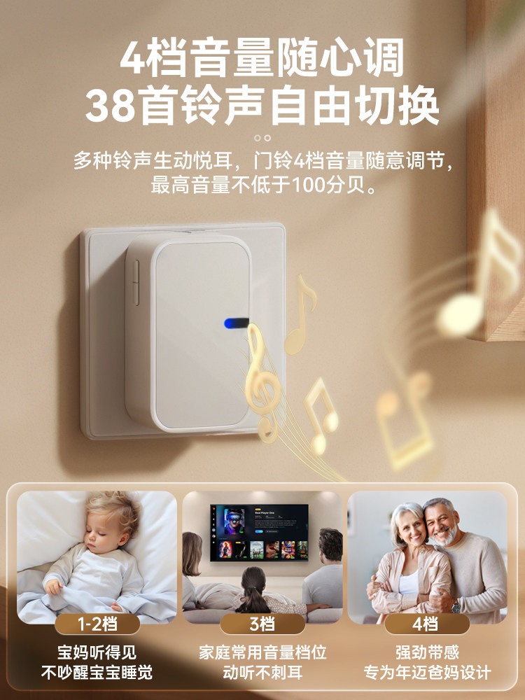 铃声寻呼机自产生防水门铃公司办公室客人传感器一对二三英国标准