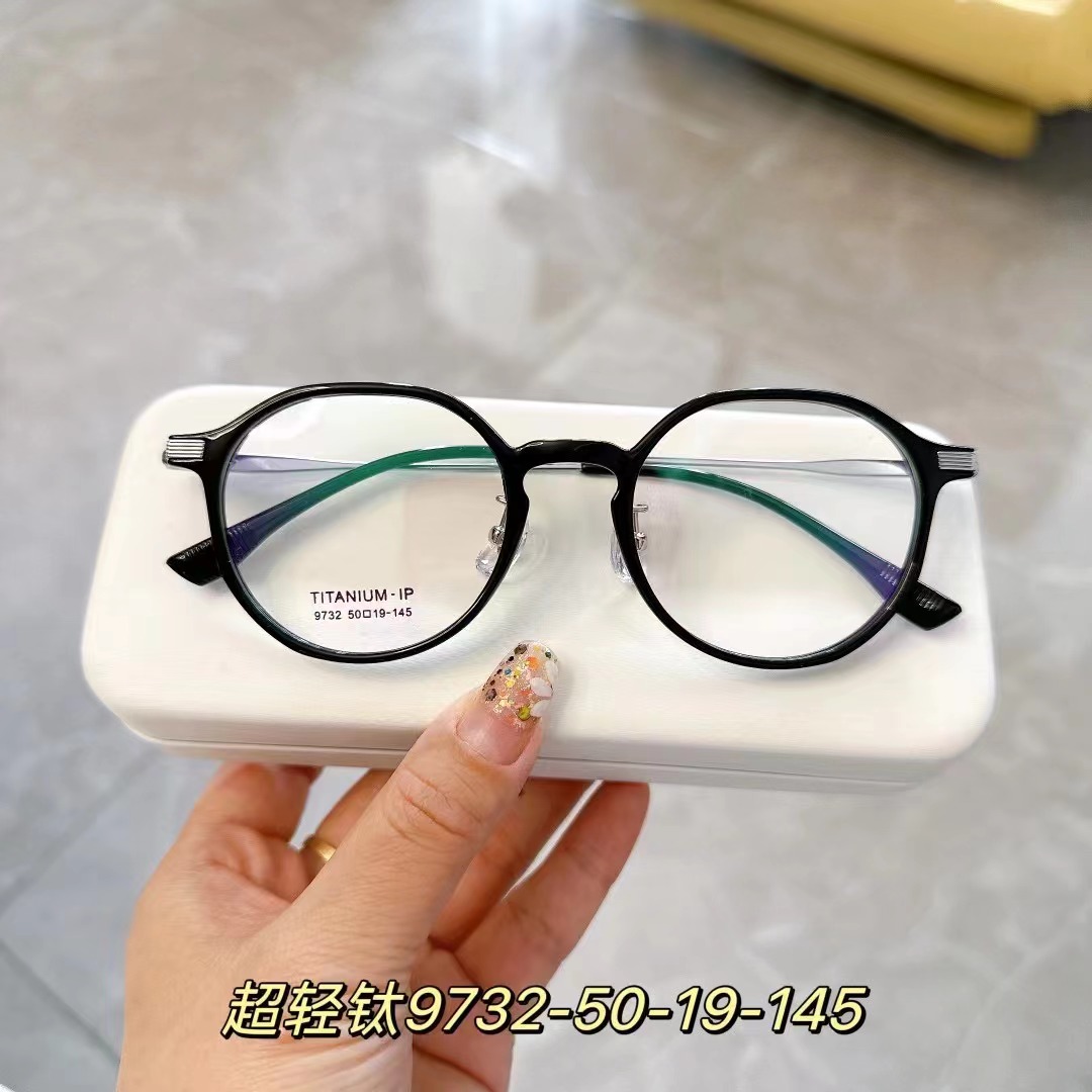 高度近视超轻防滑小圆框可配1000度超轻散光眼镜架男女小方脸9732