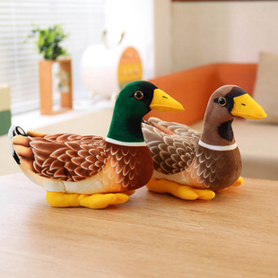 鸭子玩偶仿真鸭绿头鸭公仔毛绒玩具摆件儿童安抚娃娃生日礼物男生