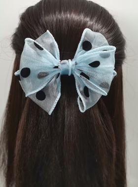 原创设计小众布艺一字夹后脑勺刘海横夹马尾夹优雅百搭顶夹弹簧夹