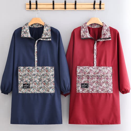 洋气长袖防泼水围裙耐穿罩衣男女