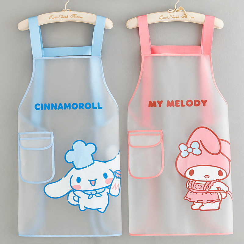 半透明TPU家用厨房防水防油围裙餐饮专用免洗工作服男女罩衣围腰