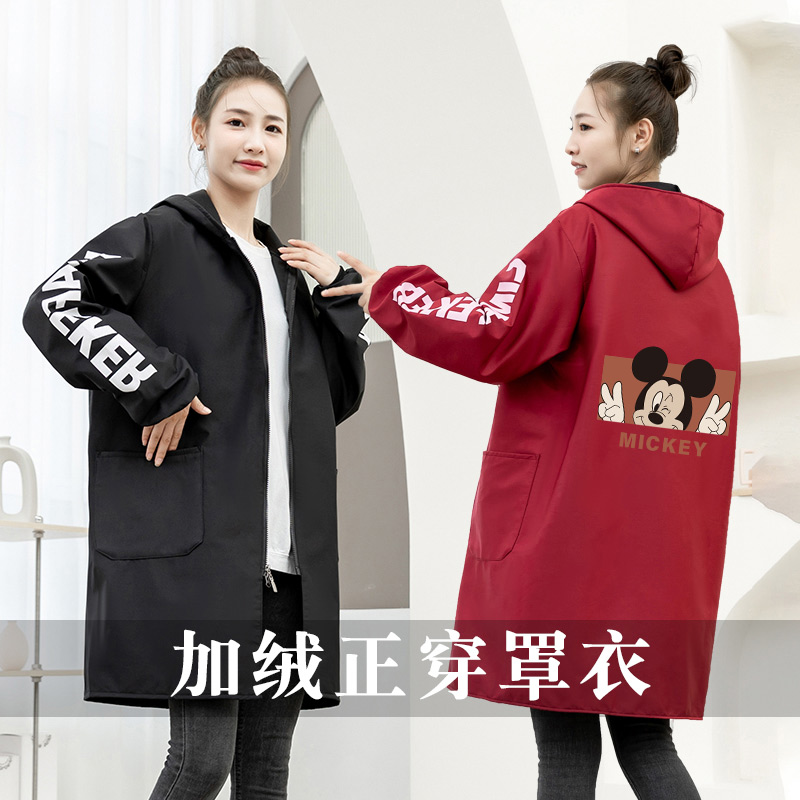 长袖加绒防水定制logo罩衣围裙