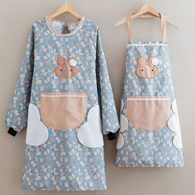 宣怡防水围裙擦手家用成人韩版