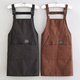 24新款 简约帆布透气围腰家用厨房餐厅可定制logo男女同款 防污围裙