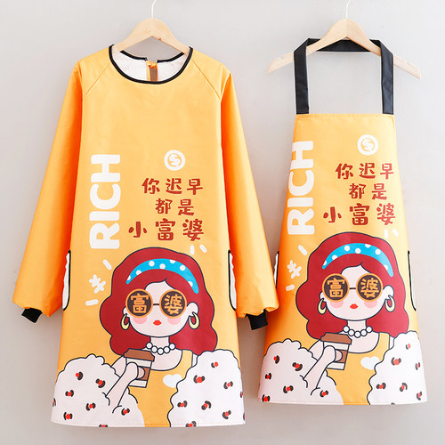 长袖家用厨房围裙成人罩衣